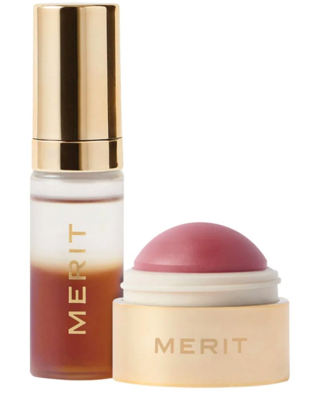 Merit Glowy Set: Flush Balm Blush in "Cheeky" + Great Skin Glow Serum - NWT